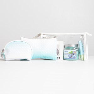 Portacosmetico X3 degrade trenzado en cuerina