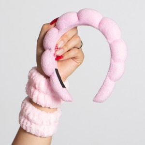 Balaca de maquillaje puff con muñequeras