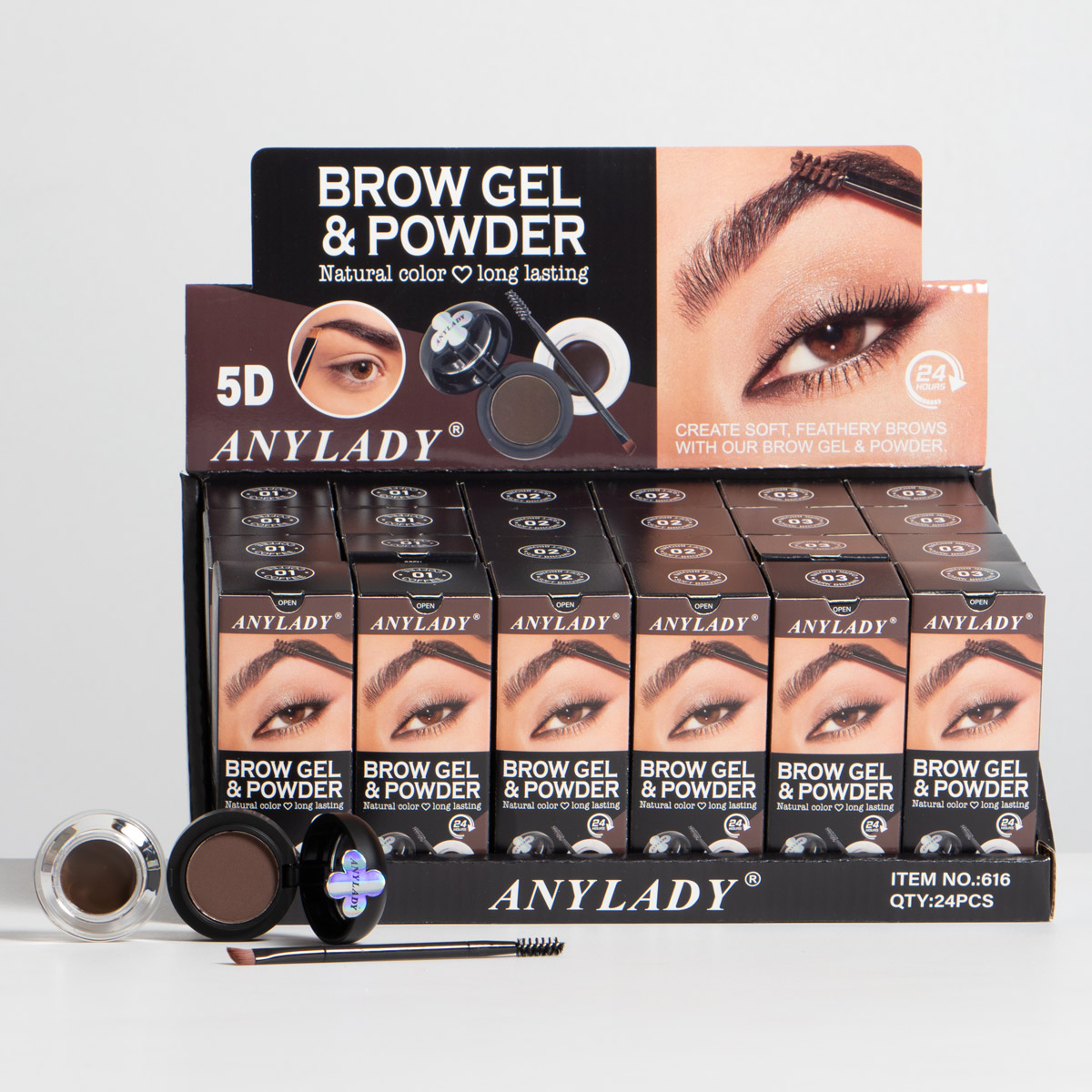 Betun y sombras para cejas 5D ANYLADY