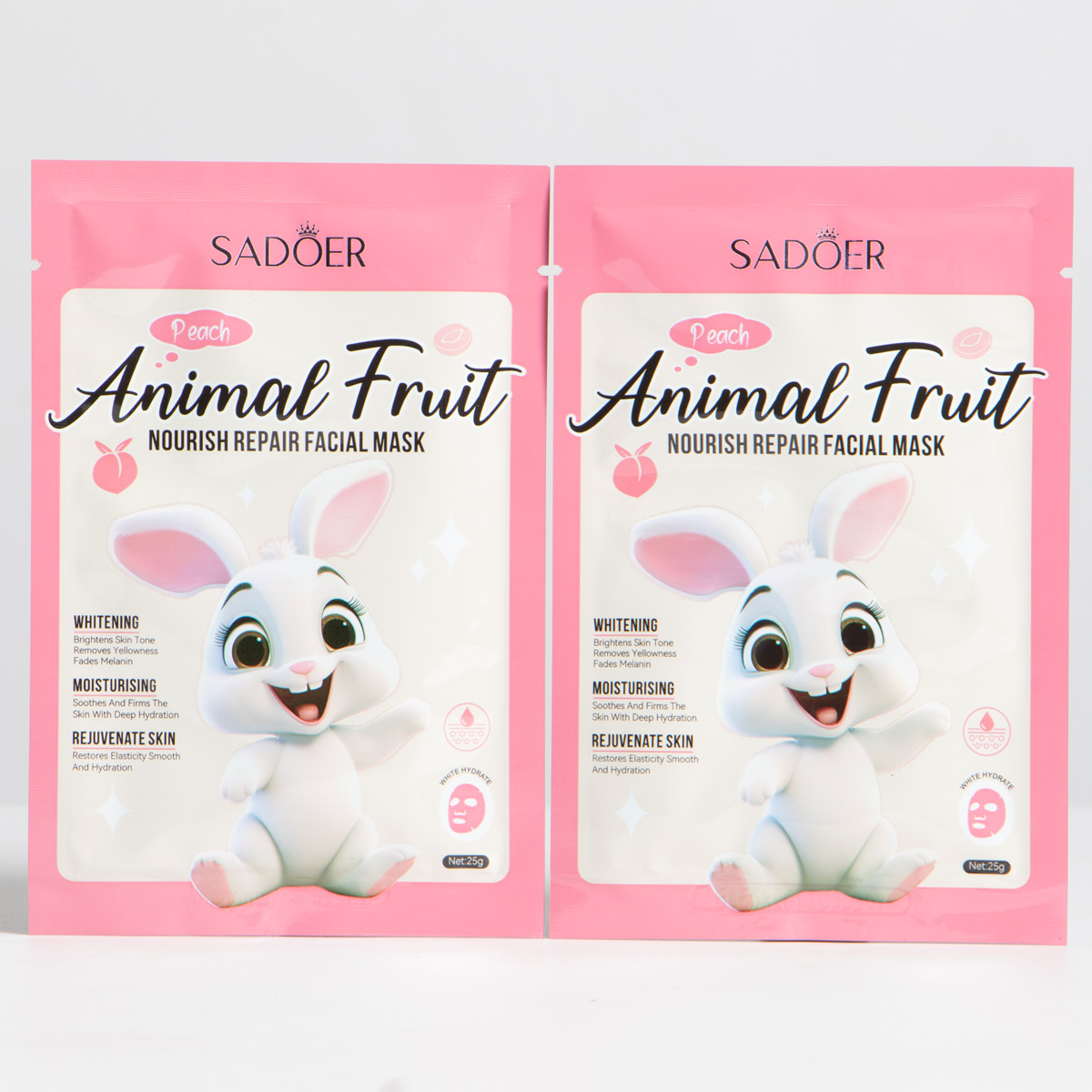 Mascarilla en velo de durazno animal fruit SADOER - Imagen 2