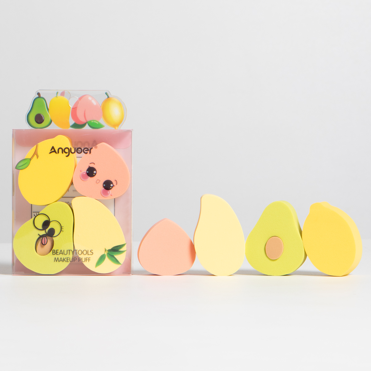Esponja aplicadora de maquillaje frutas X4 ANGUOER - Imagen 2